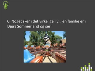 0. Noget sker i det virkelige liv… en familie er i
Djurs Sommerland og ser:
 