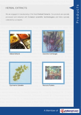 A Member of
Herbal Extracts Herbal Oil Perfumery Compound Traditional Indian Attars Florali Absolute
Waxes & Rose Water Pure Herbs Essential Oil Natural Essential Oil Natural Essential Oil -
Z Natural Essential Oil - Y Natural Essential Oil - W Natural Essential Oil - V Natural
Essential Oil - T Natural Essential Oil - S Natural Essential Oil - R Natural Essential Oil -
O Natural Essential Oil - P Natural Essential Oil - N Natural Essential Oil - M Natural
Essential Oil - L Natural Essential Oil - K Natural Essential Oil - J Natural Essential Oil -
H Natural Essential Oil - F Natural Essential Oil - G Natural Essential Oil - C Natural
Essential Oil - B Natural Essential Oil - A Herbal Extracts Herbal Oil Perfumery
Compound Traditional Indian Attars Florali Absolute Waxes & Rose Water Pure
Herbs Essential Oil Natural Essential Oil Natural Essential Oil - Z Natural Essential Oil -
Y Natural Essential Oil - W Natural Essential Oil - V Natural Essential Oil - T Natural
Essential Oil - S Natural Essential Oil - R Natural Essential Oil - O Natural Essential Oil -
P Natural Essential Oil - N Natural Essential Oil - M Natural Essential Oil - L Natural
Essential Oil - K Natural Essential Oil - J Natural Essential Oil - H Natural Essential Oil -
F Natural Essential Oil - G Natural Essential Oil - C Natural Essential Oil - B Natural
Essential Oil - A Herbal Extracts Herbal Oil Perfumery Compound Traditional Indian
Attars Florali Absolute Waxes & Rose Water Pure Herbs Essential Oil Natural Essential
Oil Natural Essential Oil - Z Natural Essential Oil - Y Natural Essential Oil - W Natural
Essential Oil - V Natural Essential Oil - T Natural Essential Oil - S Natural Essential Oil -
R Natural Essential Oil - O Natural Essential Oil - P Natural Essential Oil - N Natural
Essential Oil - M Natural Essential Oil - L Natural Essential Oil - K Natural Essential Oil -
J Natural Essential Oil - H Natural Essential Oil - F Natural Essential Oil - G Natural
Essential Oil - C Natural Essential Oil - B Natural Essential Oil - A Herbal Extracts Herbal
Oil Perfumery Compound Traditional Indian Attars Florali Absolute Waxes & Rose
Water Pure Herbs Essential Oil Natural Essential Oil Natural Essential Oil - Z Natural
Essential Oil - Y Natural Essential Oil - W Natural Essential Oil - V Natural Essential Oil -
T Natural Essential Oil - S Natural Essential Oil - R Natural Essential Oil - O Natural
Essential Oil - P Natural Essential Oil - N Natural Essential Oil - M Natural Essential Oil -
L Natural Essential Oil - K Natural Essential Oil - J Natural Essential Oil - H Natural
Essential Oil - F Natural Essential Oil - G Natural Essential Oil - C Natural Essential Oil -
B Natural Essential Oil - A Herbal Extracts Herbal Oil Perfumery Compound Traditional
Indian Attars Florali Absolute Waxes & Rose Water Pure Herbs Essential Oil Natural
Essential Oil Natural Essential Oil - Z Natural Essential Oil - Y Natural Essential Oil -
HERBAL EXTRACTS
We are engaged in manufacturing of the finest Herbal Extracts. Our products are specially
processed and extracted with the latest scientific technologies and herbs specially
collected by our experts.
Herbal Extracts Garcinia Cambogia
Gymnema Sylvestre Mucuna Pruriens
Products
 