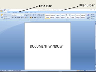 Introduction to MS Word | PPTX