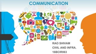 COMMUNICATION
RAO SHIVAM
CIVIL AND INFRA.
16BCIR063
 