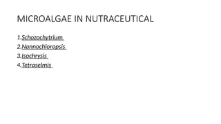 Microalgae as a food and nutraceutical application | PPTX