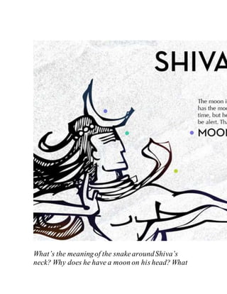 Shiva’s Adornments – The Symbols and
What’s the meaningof the snakearoundShiva’s
neck? Why does he have a moon on his head? What
 