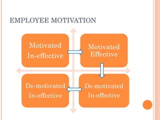 EMPLOYEE MOTIVATION
 