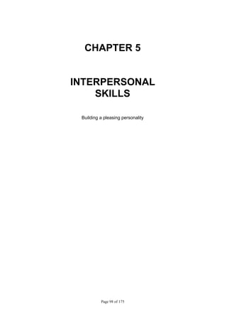 Page 98 of 175
CHAPTER 5
INTERPERSONAL
SKILLS
Building a pleasing personality
 