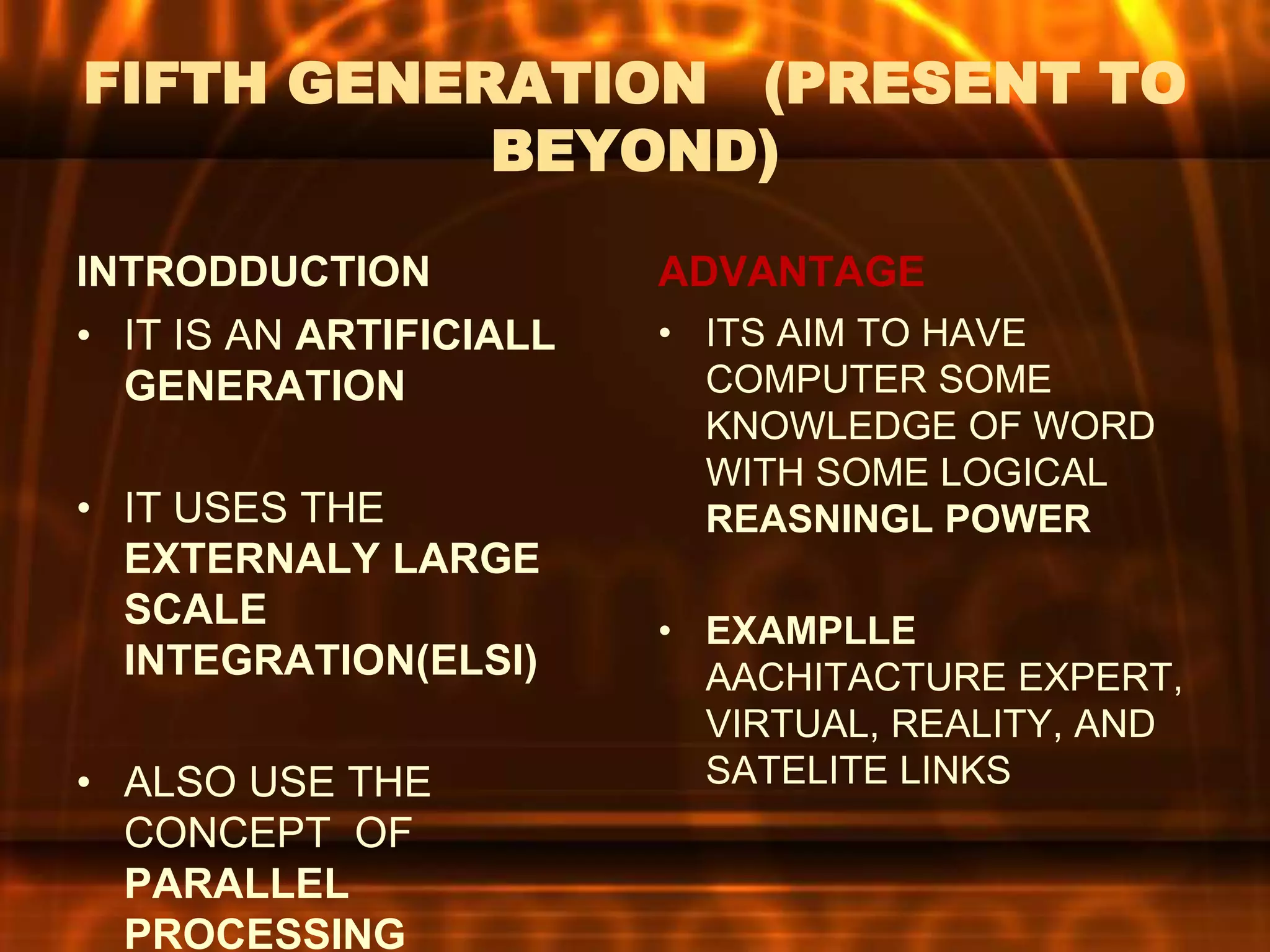 description of computer generation | PPTX