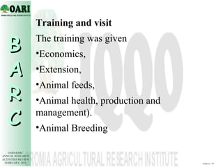 Demonstration of dairy technologies in peri-urban areas of Nekemte, Bako and Gimbi towns, western Oromia, Ethiopia