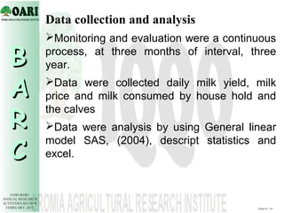 Demonstration of dairy technologies in peri-urban areas of Nekemte, Bako and Gimbi towns, western Oromia, Ethiopia