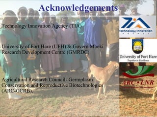 Comparison of oestrous synchronization response and pregnancy rate on village cows following timed artificial insemination in Kwazulu-Natal and Limpopo Provinces” 