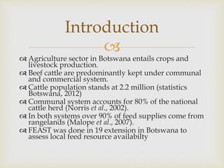 Assessment of feed and feeding systems in the beef value chains in Botswana