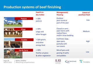 Measuring competitiveness of beef and sheep production on national and international level