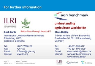 Measuring competitiveness of beef and sheep production on national and international level