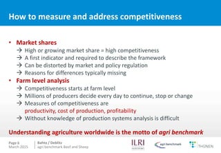 Measuring competitiveness of beef and sheep production on national and international level