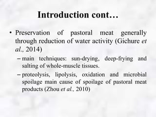 Meat preservation technologies in Kenya’s pastoral areas with potential for market competitiveness improvement