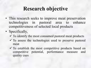 Meat preservation technologies in Kenya’s pastoral areas with potential for market competitiveness improvement