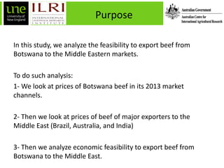 Feasibility analysis to trade boneless beef from Botswana to the Middle East: A system dynamics approach