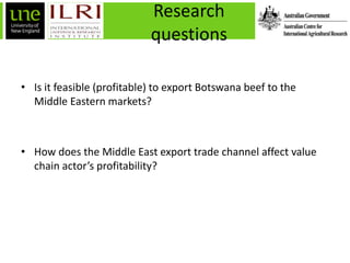 Feasibility analysis to trade boneless beef from Botswana to the Middle East: A system dynamics approach