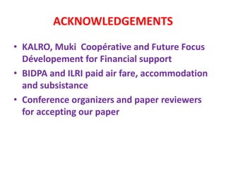 Dairy business hubs as collective action in enhancing competitiveness of smallholder dairy farmers in Kenya