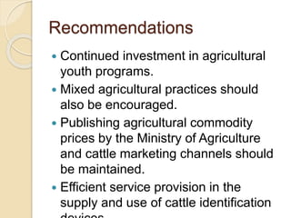 Determinants of market participation by smallholder cattle farmers and the institutional constraints to market participation in Botswana: Case study of Kweneng West