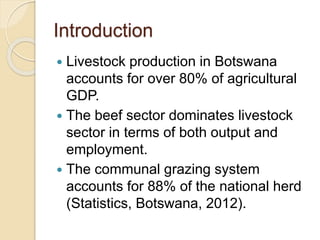Determinants of market participation by smallholder cattle farmers and the institutional constraints to market participation in Botswana: Case study of Kweneng West
