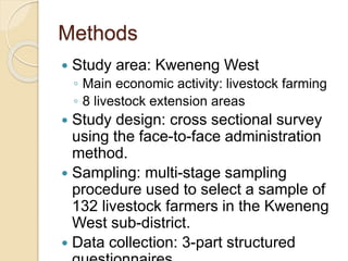 Determinants of market participation by smallholder cattle farmers and the institutional constraints to market participation in Botswana: Case study of Kweneng West
