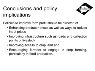 Measurement of competitiveness in smallholder livestock systems and emerging policy advocacy: An application to Botswana