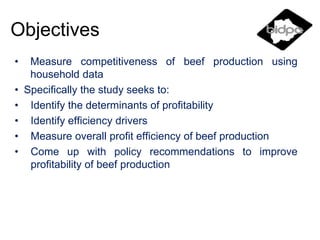 Measurement of competitiveness in smallholder livestock systems and emerging policy advocacy: An application to Botswana
