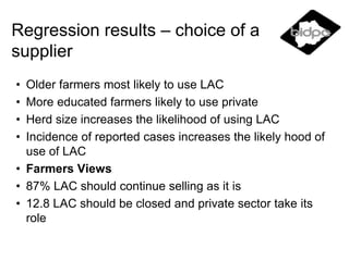 Role of Government in the provision of livestock services: An examination of the Livestock Advisory Centre