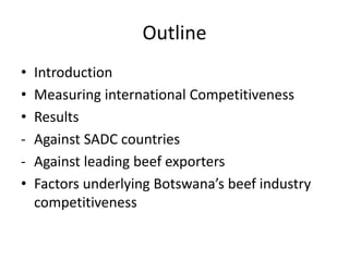 International competitiveness of Botswana’s beef industry