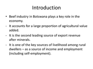 International competitiveness of Botswana’s beef industry