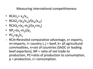 International competitiveness of Botswana’s beef industry