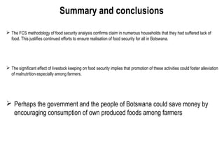 Characterisation of food security and consumption patterns among livestock keepers in Botswana