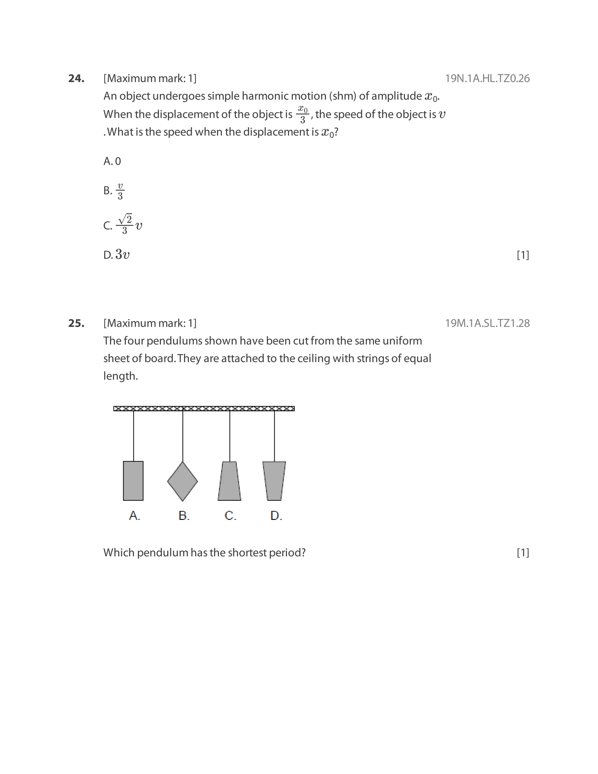 SHM.pdf Its a worksheet for students of IBDP Physics | PDF