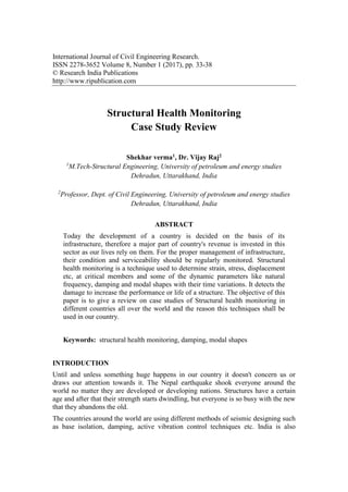 SHM1 structural health monitoring of structures | PDF