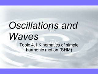 Oscillations and Waves Topic 4.1 Kinematics of simple harmonic motion (SHM) 