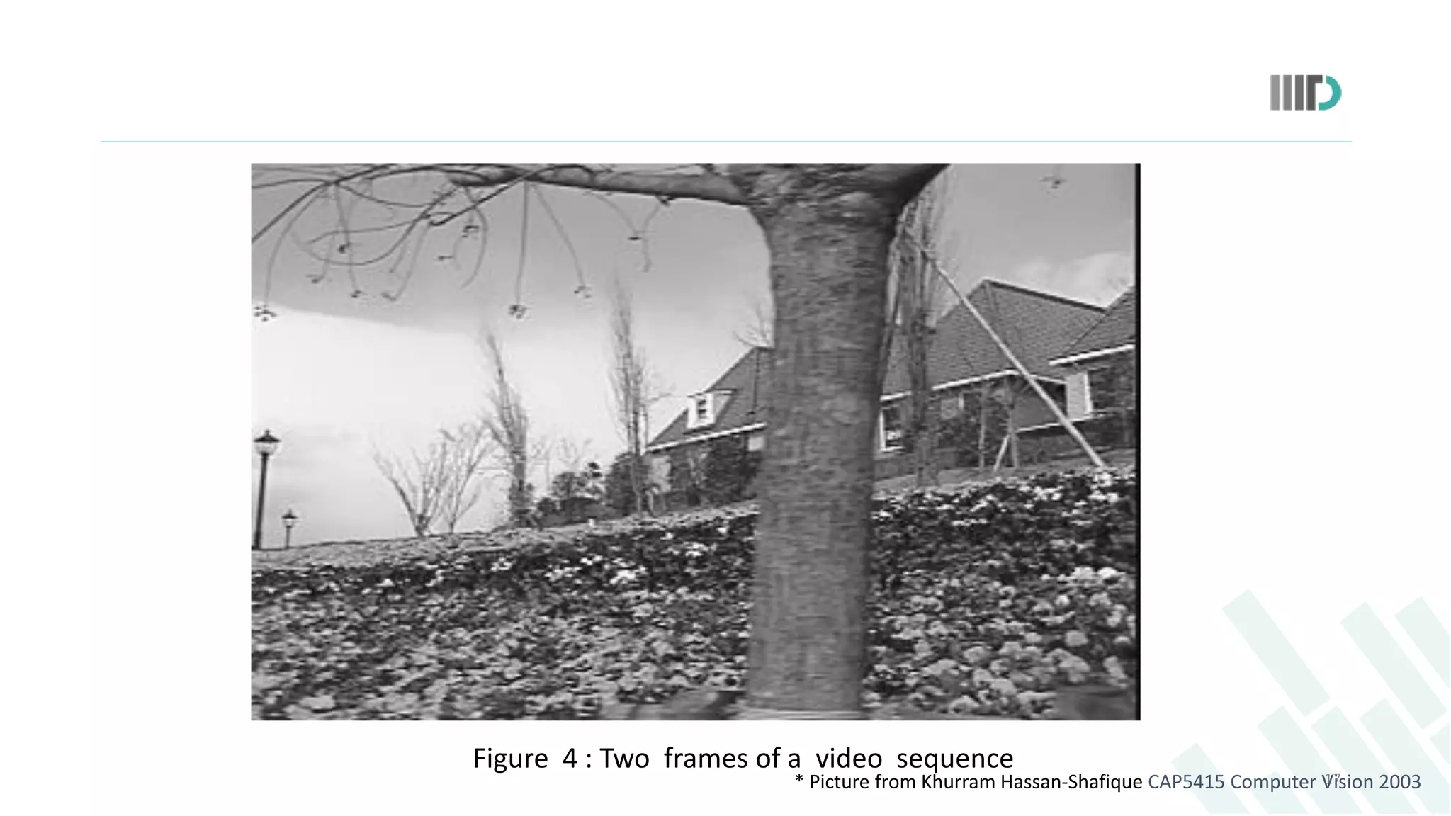 17* Picture from Khurram Hassan-Shafique CAP5415 Computer Vision 2003
Figure 4 : Two frames of a video sequence
 