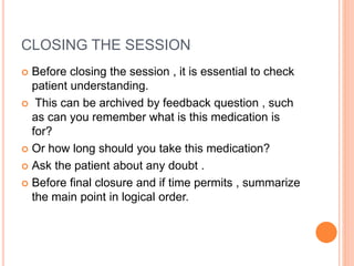 Session Closure Patient counselling | PPTX