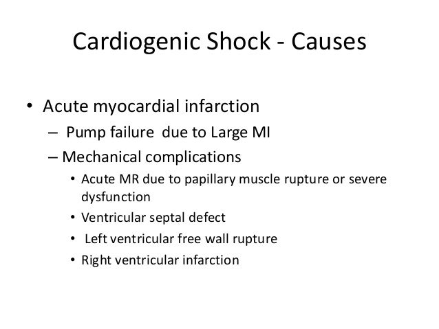 cardiogenic shock due to myocardial