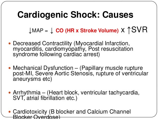 cardiogenic shock due to myocardial