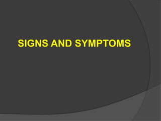 SIGNS AND SYMPTOMS
 