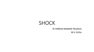 SHOCK
Dr HARSHA NANDINI TALASILA
M.S. Ortho
 