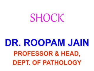 SHOCK
DR. ROOPAM JAIN
PROFESSOR & HEAD,
DEPT. OF PATHOLOGY
 