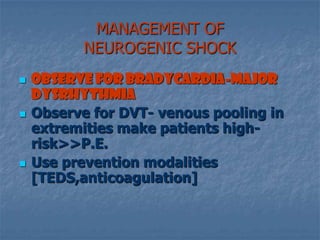 MANAGEMENTLimiting/reducing myocardial damage during Myocardial Infarction:Increased pumping action  & decrease workload of the heartInotropic agentsVasoactive drugsIntra-aortic balloon pumpCautious administration of fluidsTransplantationConsider thrombolytics, angioplasty in specific cases