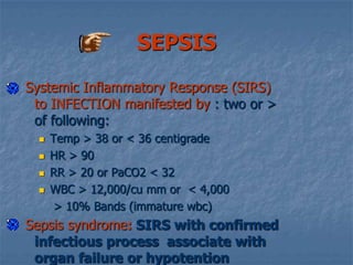 Management Cardiogenic ShockOPTIMIZING PUMP FUNCTION (CONT.):Morphine as needed (Decreases preload, anxiety)Cautious use of diuretics in CHFVasodilators as needed for afterload reductionShort acting beta blocker, for refractory tachycardia