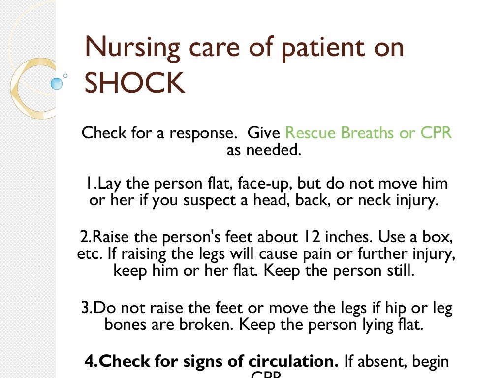 Shock and its nursing management