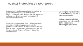 Agentes Inotropicos CHOQUE CARDIOGENICO, DIAGNOSTICO Y TRATAMIENTO | PPTX