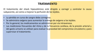 Shock Hipovolémico, clasificación y tratamiento | PPTX