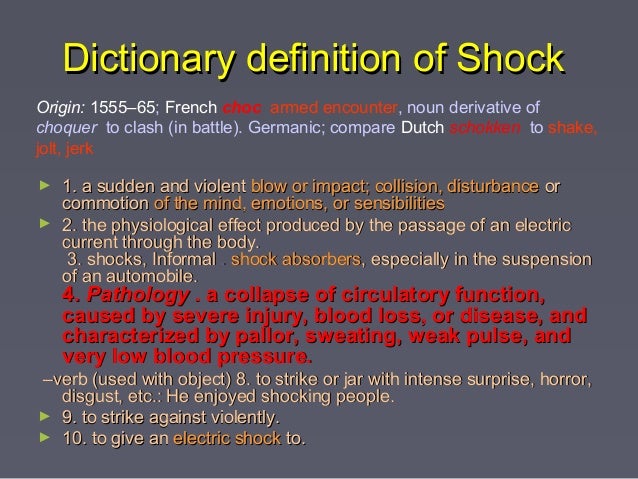 Shock in critically ill Shock in critically ill