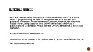 SHOCK INDEX AS A PREDICTOR OF VASOPRESSOR USE in patients with sepsis ...