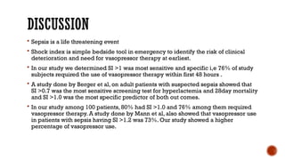 SHOCK INDEX AS A PREDICTOR OF VASOPRESSOR USE in patients with sepsis ...