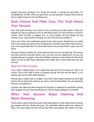 Vacuum Problems Shocking Signs Your Vacuuming Mistakes Are Making Your Home Dirtier | PDF